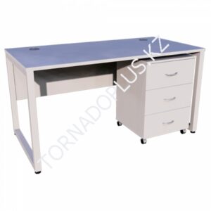 ШS 0308. Стол преподавателя с приставкой для компьютера и мобильной тумбой 1600х650х760