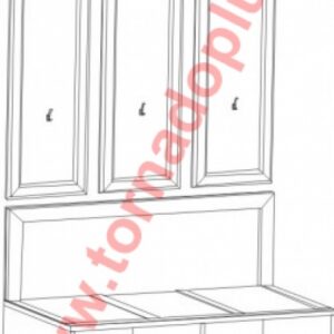 JH 1075. Вешалка с багажной тумбой - ПрестижЛюкс 1000х550х2050