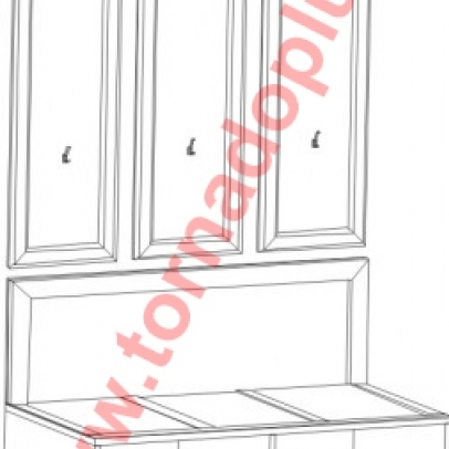 JH 1075. Вешалка с багажной тумбой - ПрестижЛюкс 1000х550х2050