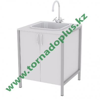 ШT 2059. Тумба с мойкой лабораторная (пластиковое покрытие столешницы) 600х600х750