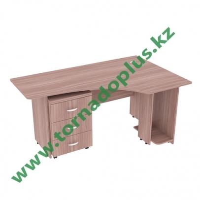 ШS 0262. Стол преподавателя на регулируемых опорах с тумбой 1600х1000х750 (Столешница 22 мм.)