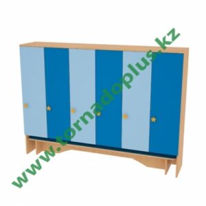 ГН 1081. Шкаф для одежды шестисекционный со скамьей 1802x350x1300