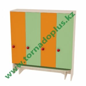 ГH 1144. Шкаф для одежды 4х секционный, со скамьей 1202*350*1300