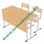 Комплект: Парта на регулируемом каркасе и два стула ученика
