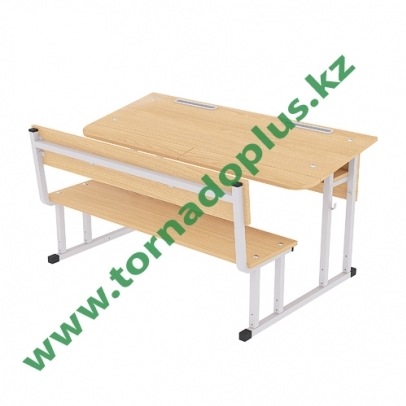 ШS 0246. Парта ученика на регулируемом каркасе с наклонной столешницей 1200х850х640/580/520