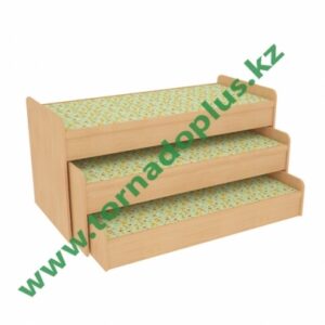 ГК 4038. Кровать 3х ярусная с МДФ декоративной вставкой 1552*695*810